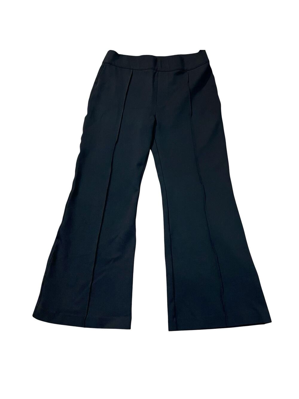 Spanx Perfect Fit Ponte Flare Pants 1X Petite Black Pull On Business Casual